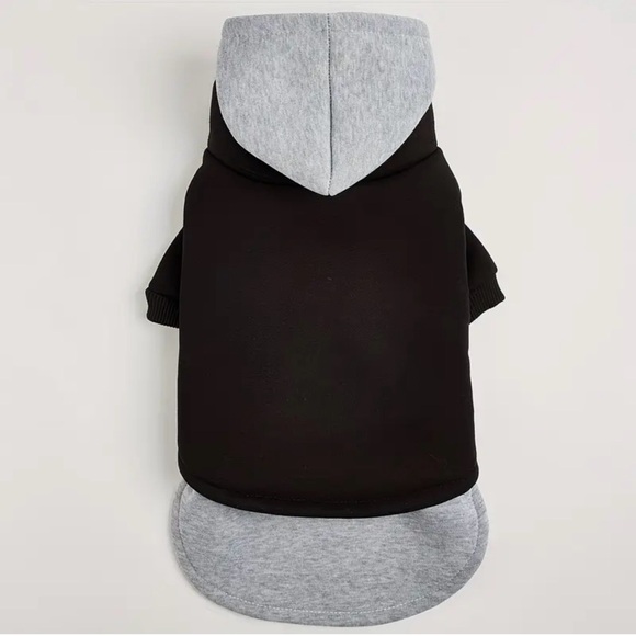 Stylish Black and Gray Pet Dog Hoodie Sweatshirt - Picture 5 of 8